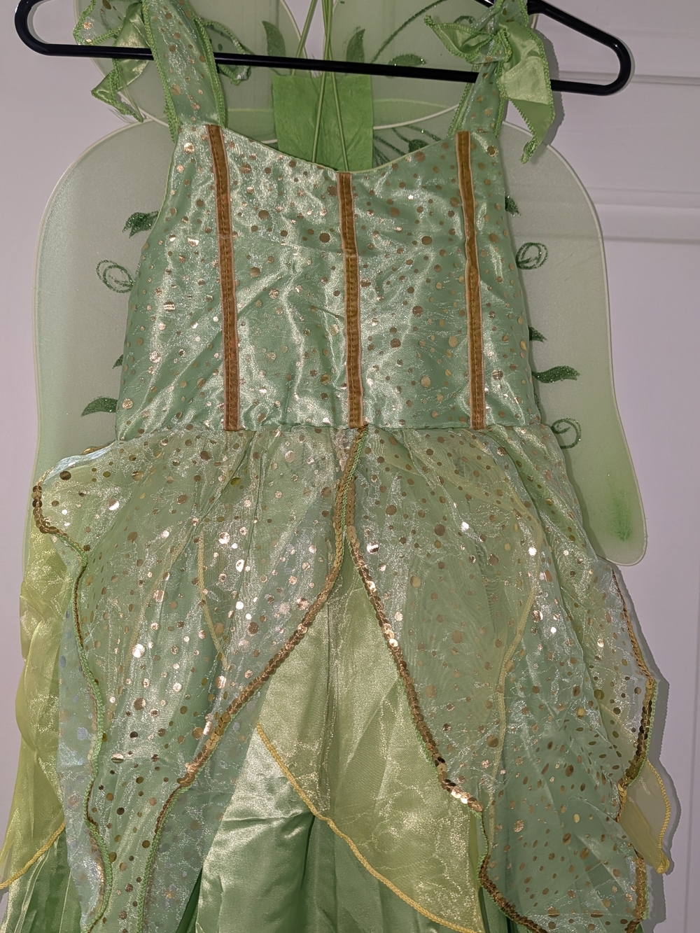 Kids Green Fairy Costume with Gold Accents Size 3/4
